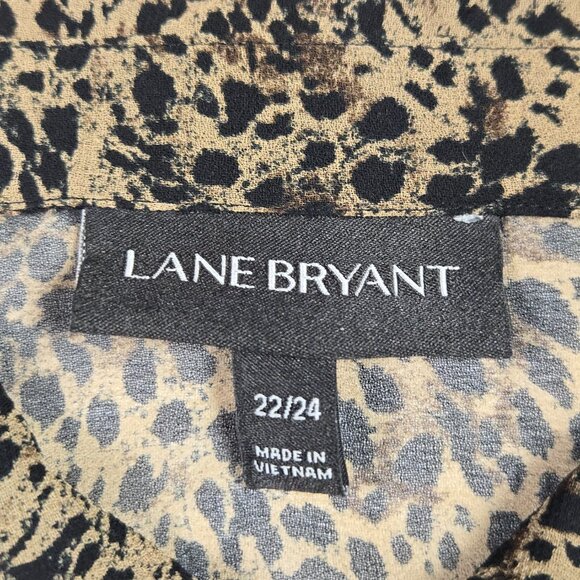 Lane Bryant Animal Print Tunic Top 22/24 Long Sleeve Boho Resort Casual - Picture 7 of 12
